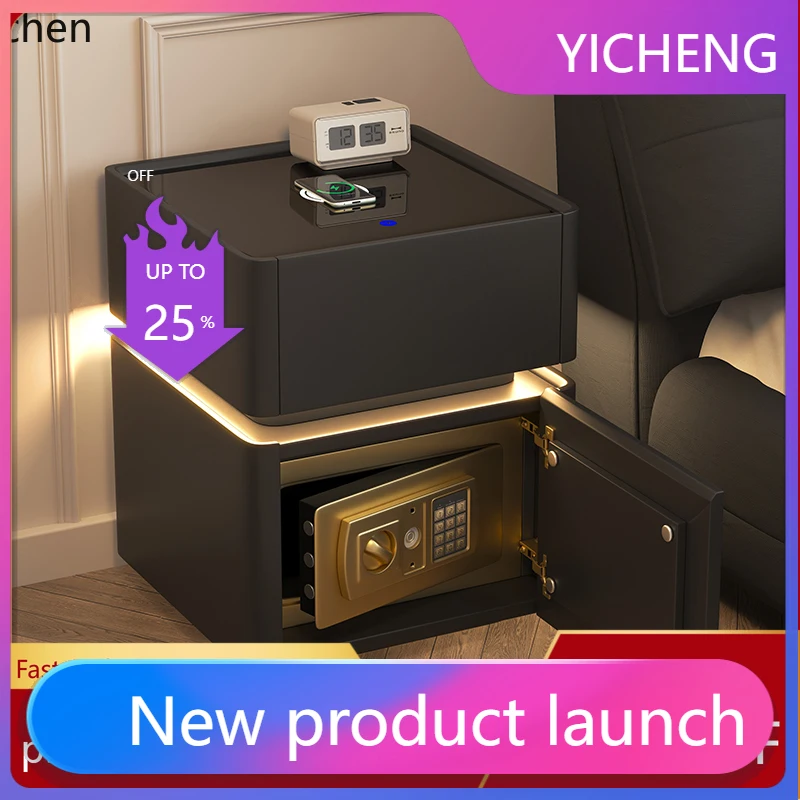 A3-16  smart bedside table safe integrated simple multi-function wireless charging password lock safe cabinet