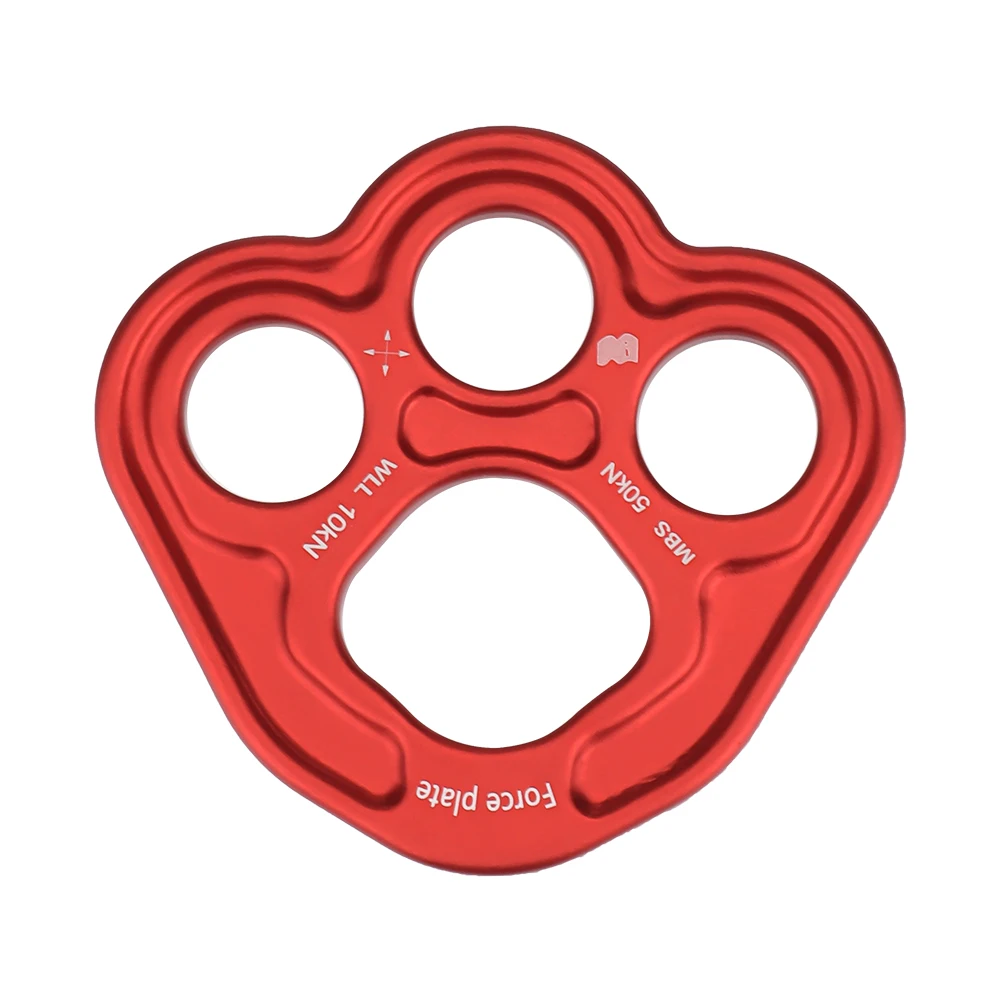 50KN Yoga Force Plate Rigging Plate Climbing Aluminum Bear Paw4 Holes Paw Rigging Plate Paw Anchor Multipliers Rope Friendly - view 5