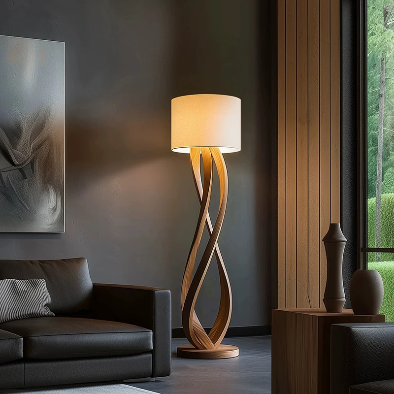 

Wooden Luxury Floor Lamps Decoration Living Room Office Standing Light Led Fashion Wood Standard Lamp Mood Lighting