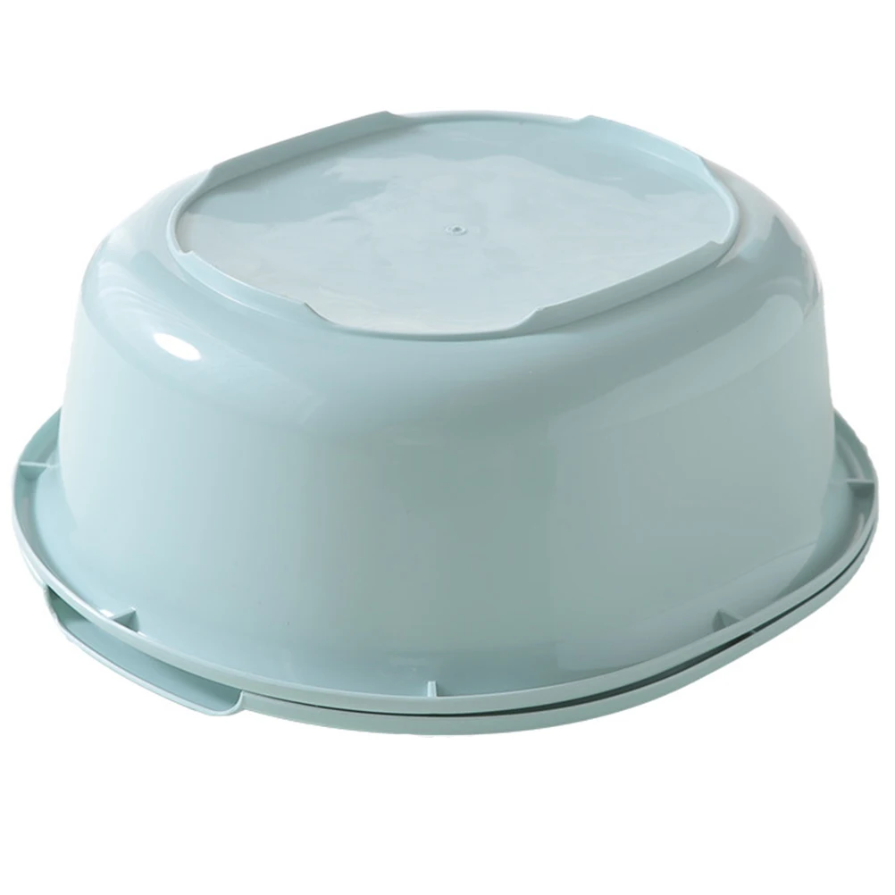 

1 Strainer Vegetable Basket Colander Fruit Household Stackable Blue Plastic Kitchen Helper Water Filtering Effect Easy