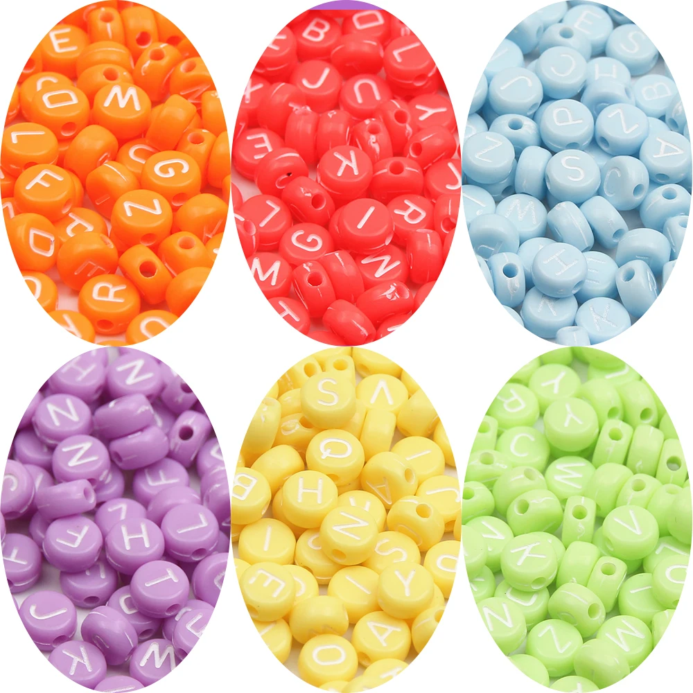 100/500Pcs Acrylic Pastel Colored Alphabet Beads A-Z Random Letter Loose Beads For DIY Bracelet Necklace Keychain Jewelry Making