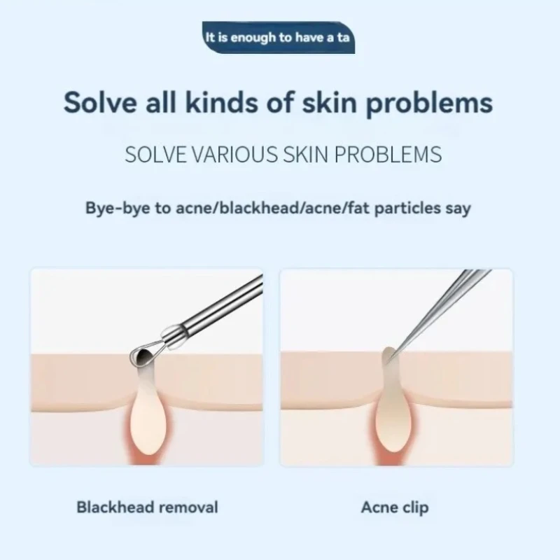 7 قطعة الفولاذ المقاوم للصدأ الفاصل حب الشباب كليب خلية الملقط البثرة كليب بثرة دبوس صالون تجميل حب الشباب إزالة حب الشباب إبرة أدوات