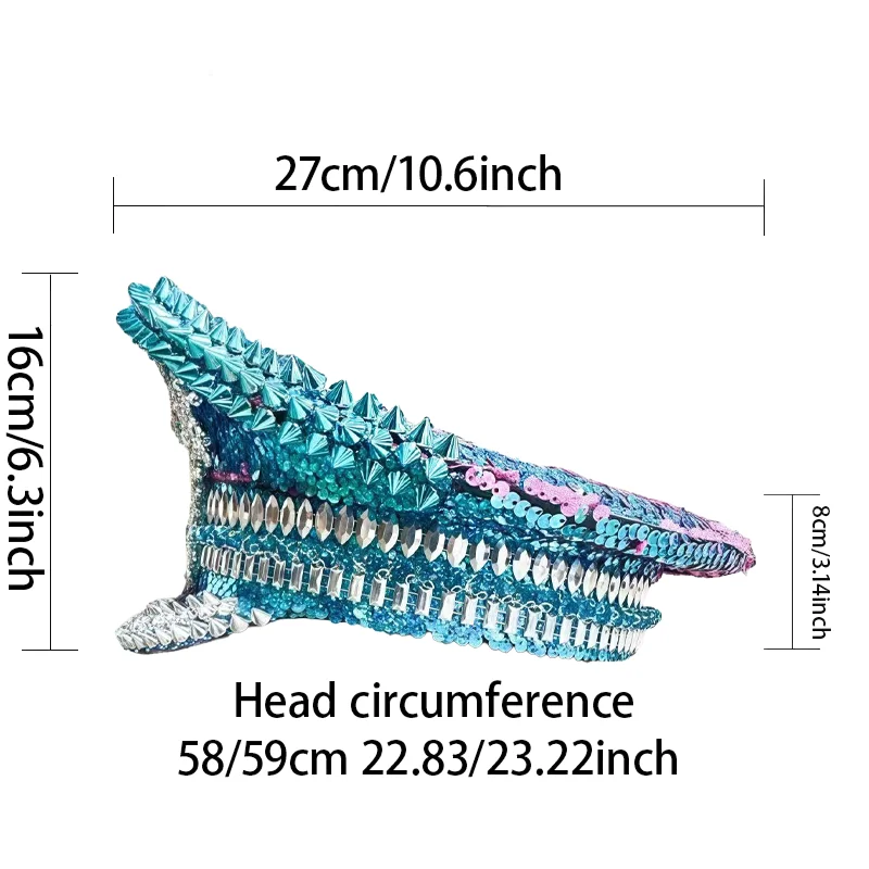 ホンルアン イエローレーザーレザーループキャプテンハット ラインストーン＆ミリタリーキャップ 女性用、レイブフェスティバルアクセサリー＆パーティーキャップ男性用