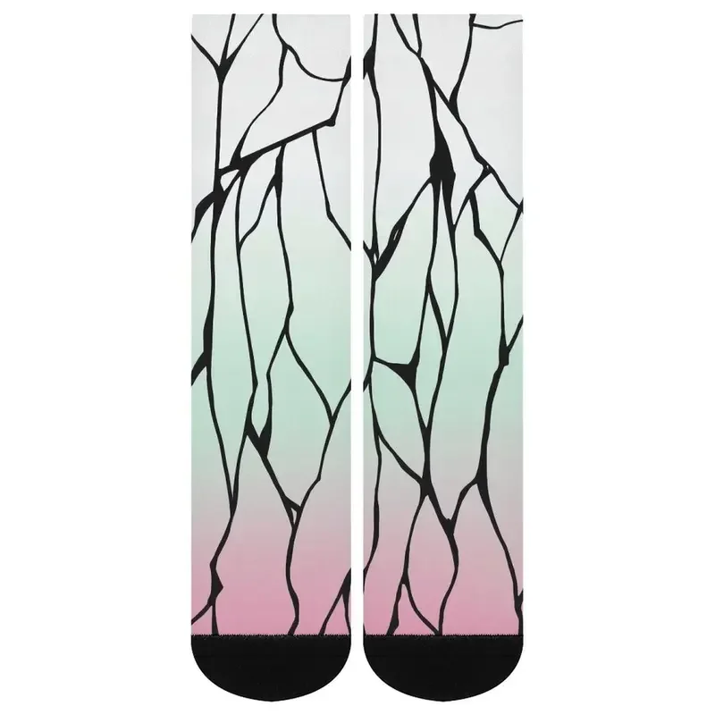 Y2K Shinobu kochou butterfly stockings women cosplay K-kimetsu no Yaiba anime soft casual outdoor socks anti sweat pattern SoC