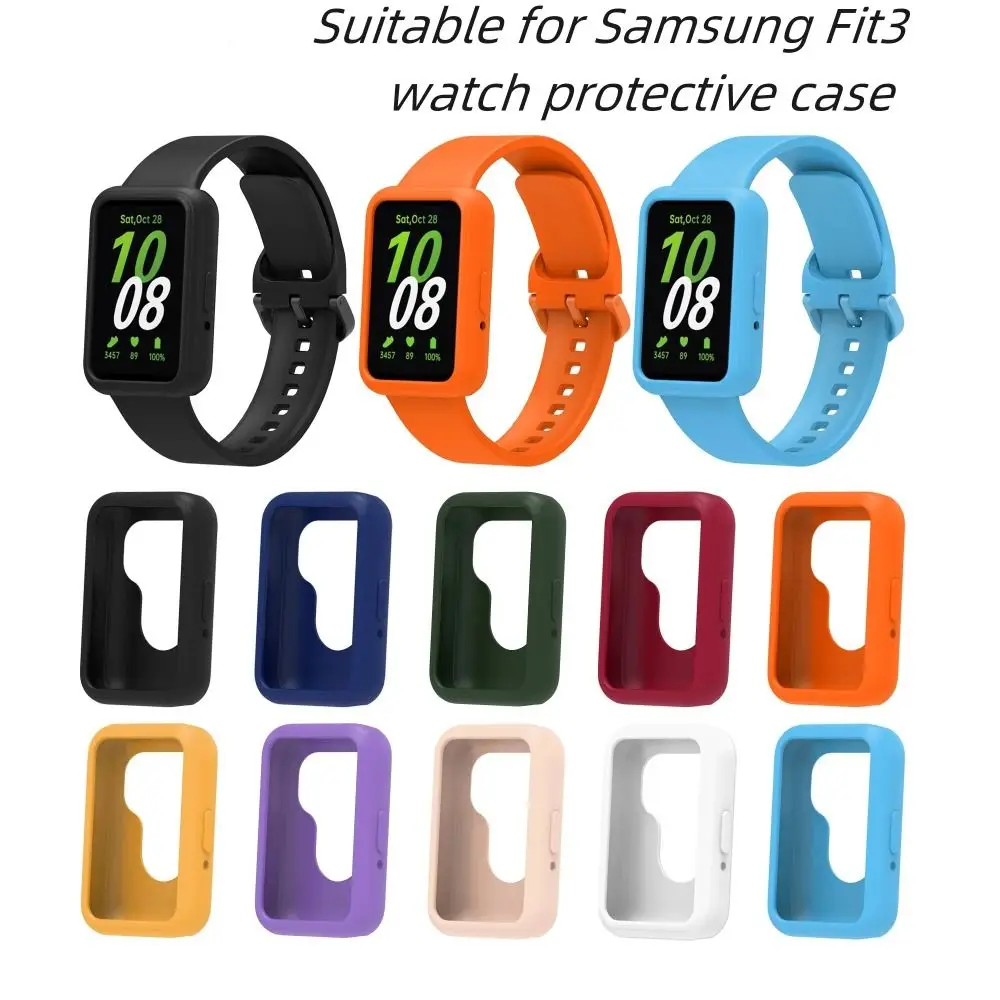 Casing silikon penutup bingkai pelindung layar Anti gores Bumper untuk Samsung Galaxy Fit 3 Smart Watch