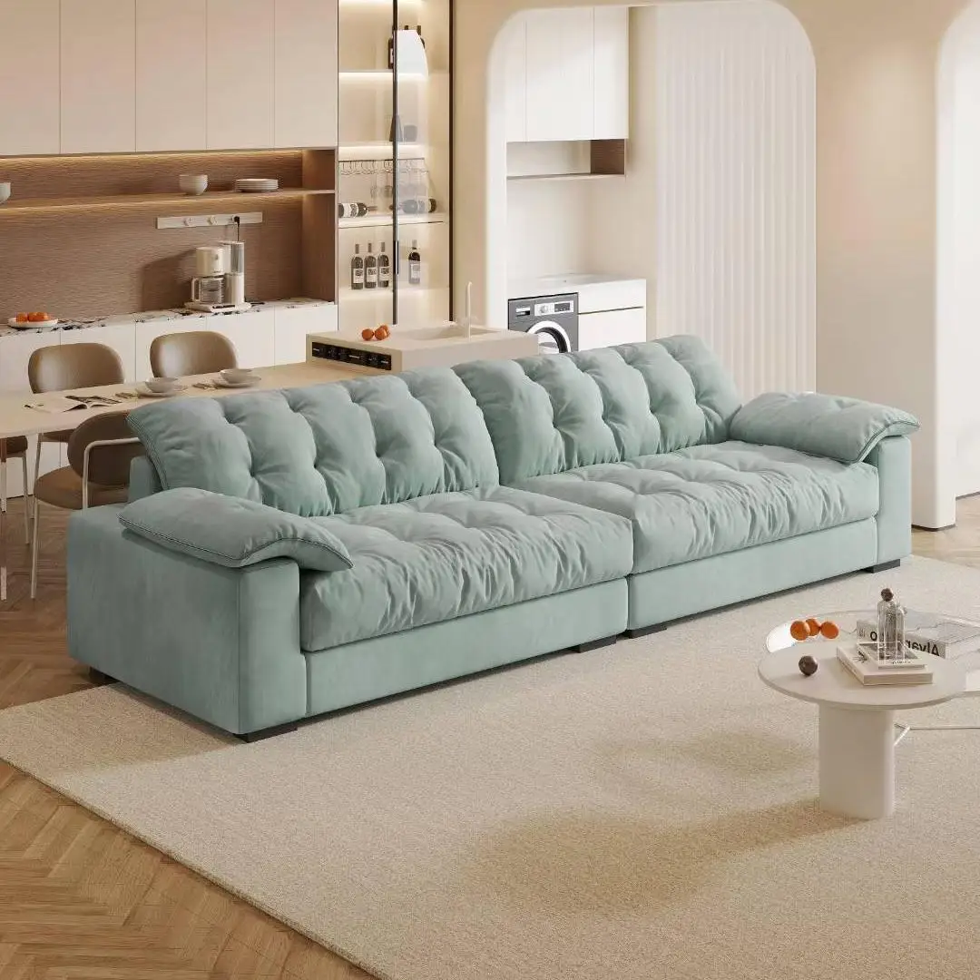 #Popular Premium Living Room Sofa Modern Luxury Cloud Couches Home Furniture Cream White Fabric Design Sofa for Room