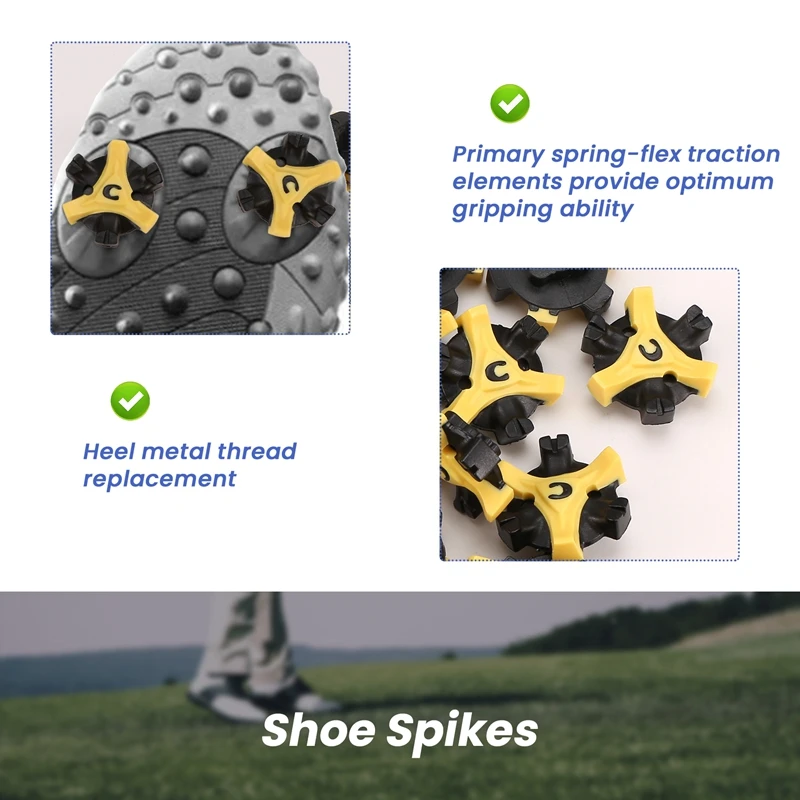 30Pcs Soft Golf Shoe Spikes Metal Thread Studs Replacement Fit For Golf Spike