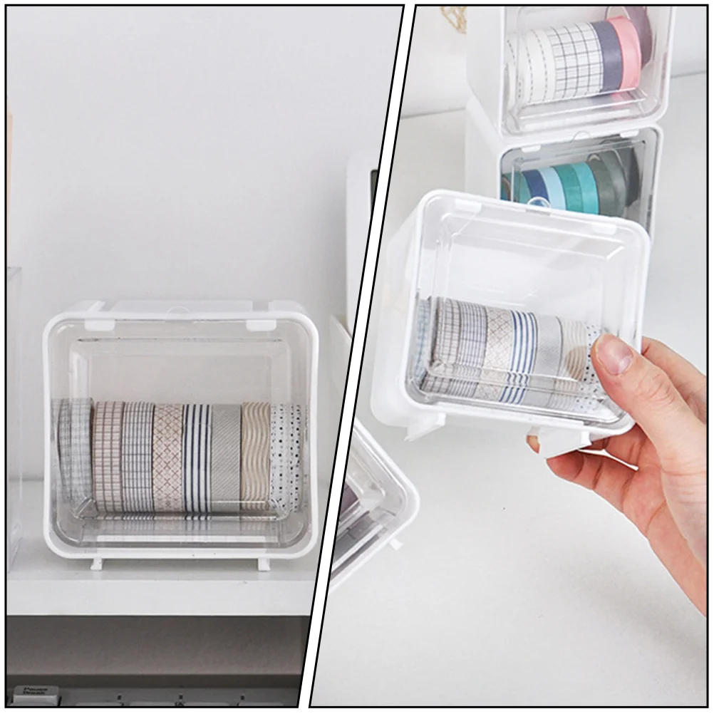 2 قطعة حاوية تخزين متعددة الأغراض على الطراز الياباني منظم شريط صغير لأشتات سطح المكتب والمكتب والمنزل للاستخدام العناصر الصغيرة المدمجة #6