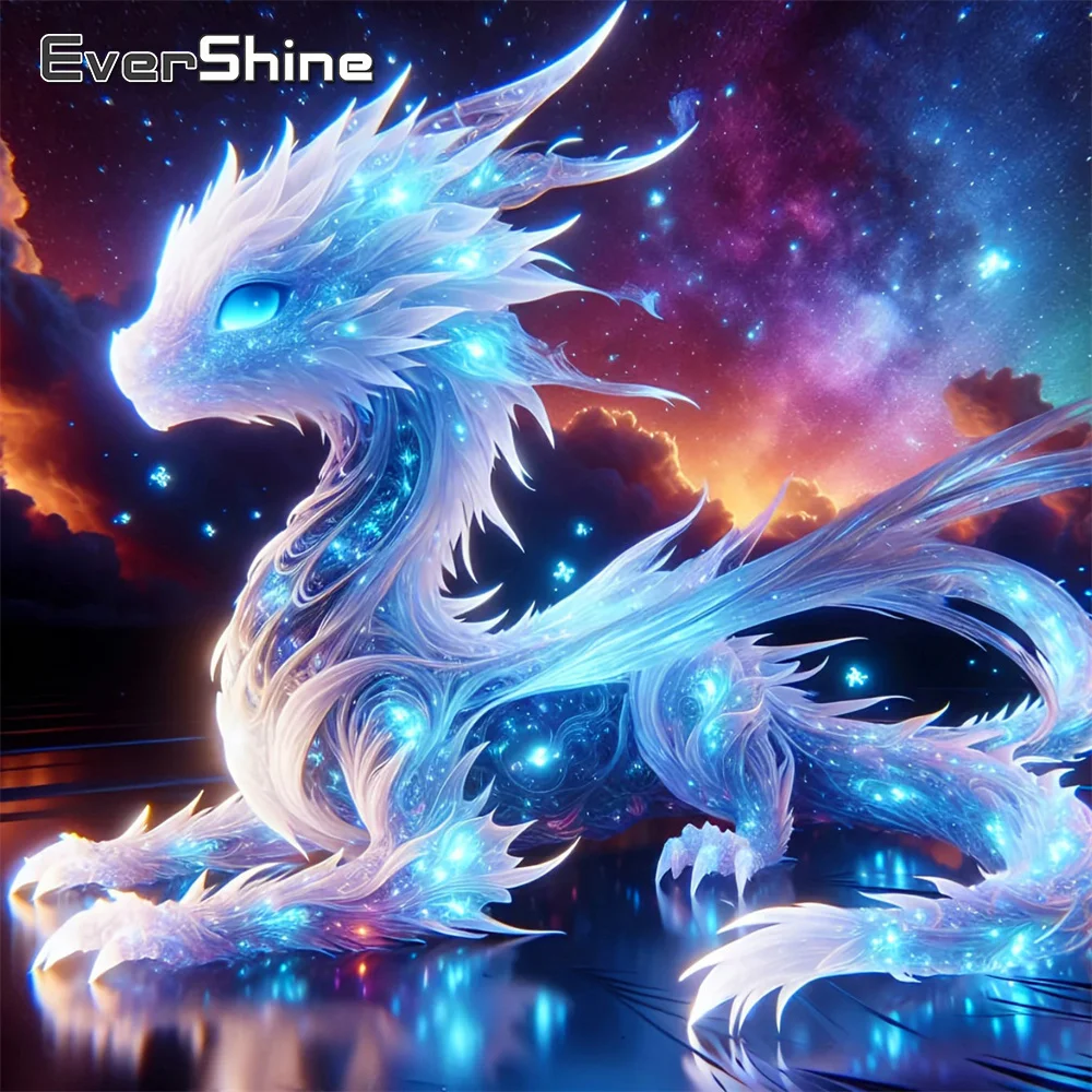 Evershine Diamant-Gemälde, Drache, Strasssteine, Bild, Kunst, Stickerei, Tier, voller Bohrer, quadratisch, DIY, Mosaik, Kristall, Kunsthandwerk