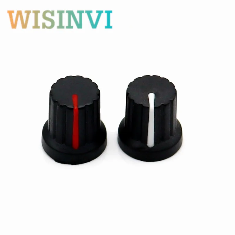 10 Stück 15 × 15 mm Gummiknopfkappe Potentiometerknopf Verstärker Audio Lautstärke elektronische Instrumente Schalterkappe Blumenförmiges Loch 6 mm – Detail 5