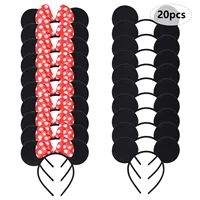 CHuangQi 12pcs Mouse Ears Headband with Bow, Mickey Minnie Ears Headwear for Boy / Girl Birthday Party, Great Party Favors - Image 6