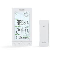 BLADR Wireless Weather Forecast Station Digital LCD Display Hygrometer Thermometer Atomic DCF Alarm Clock Calendar Blue Backlit