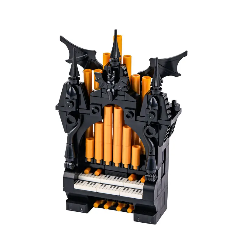 MOC Halloween Skeleton Horde  Building Blocks Dark Castle with Vampire Throne DIY  Medieval Bricks Collection Gift