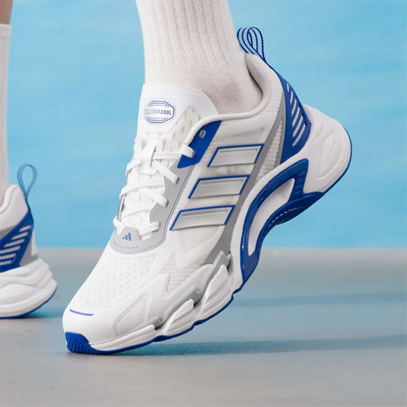 Adidas Climacool, zapatillas para correr de malla transpirable, color blanco y azul, con amortiguación, zapatillas deportivas para hombre y mujer KJ1703