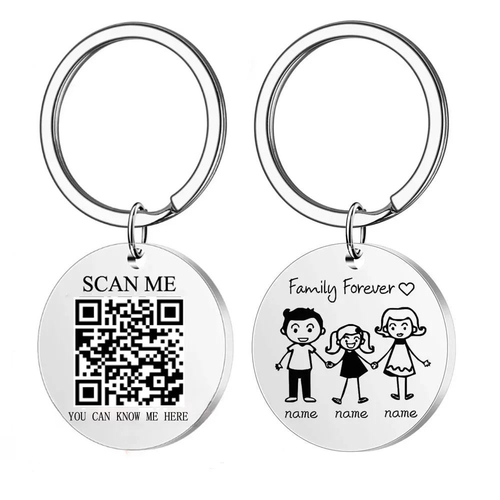 Exclusive-use QR Code Smart Tag Personalized Storage Card Home Information Anti Loss Customizable Keychain Universal People Pets