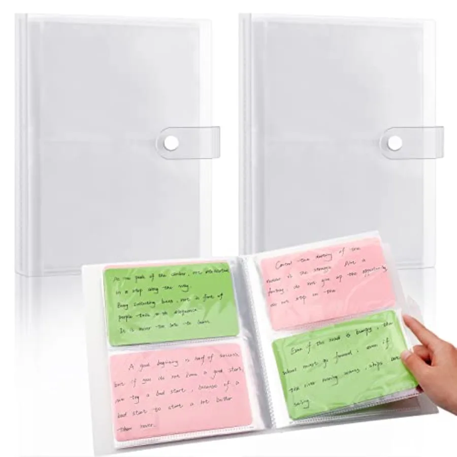

2 Pcs 4x6 Index Card Holder Index Card Binder Notecard Organizer Booklet Folder for Recipe Flashcard 80 Sheets 160 High Capacit