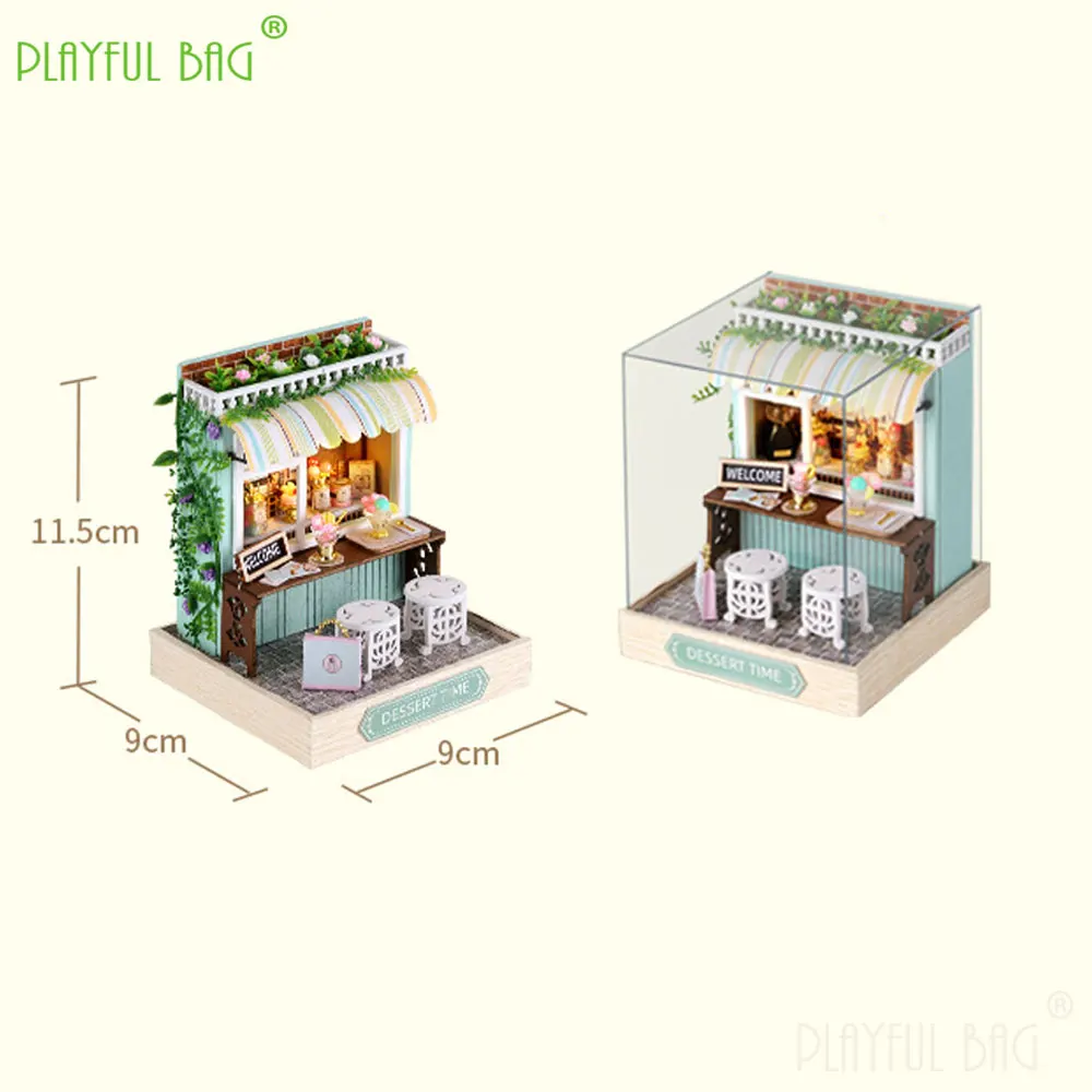 ฉาก Miniature Handmade DIY Hut เด็กปริศนาประกอบของเล่น House รุ่นขนมอาหารสร้างสรรค์วันเกิดคนรักของขวัญ UG369