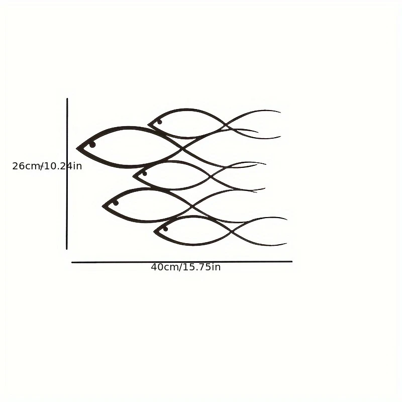 Simple line drawing fish metal silhouette iron art lines living room sofa background wall art wall decoration crafts