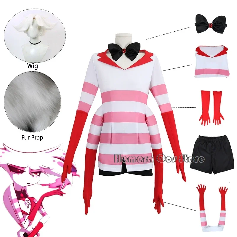 Anime hasbin Angel Dust Hotel Cosplay Costume Spider AD Unisex Suit Four Leg Clothes Fur Uniform Angel Sexy Halloween Party 2024
