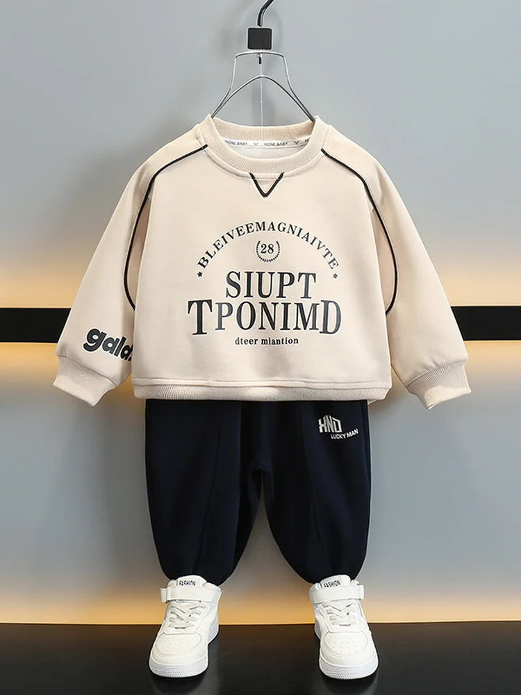 

Детские спортивные костюмы, весна-осень 2022, костюм для мальчиков, повседневные толстовки с принтом для мальчиков + штаны, детский спортивный комплект, От 2 до 11 лет