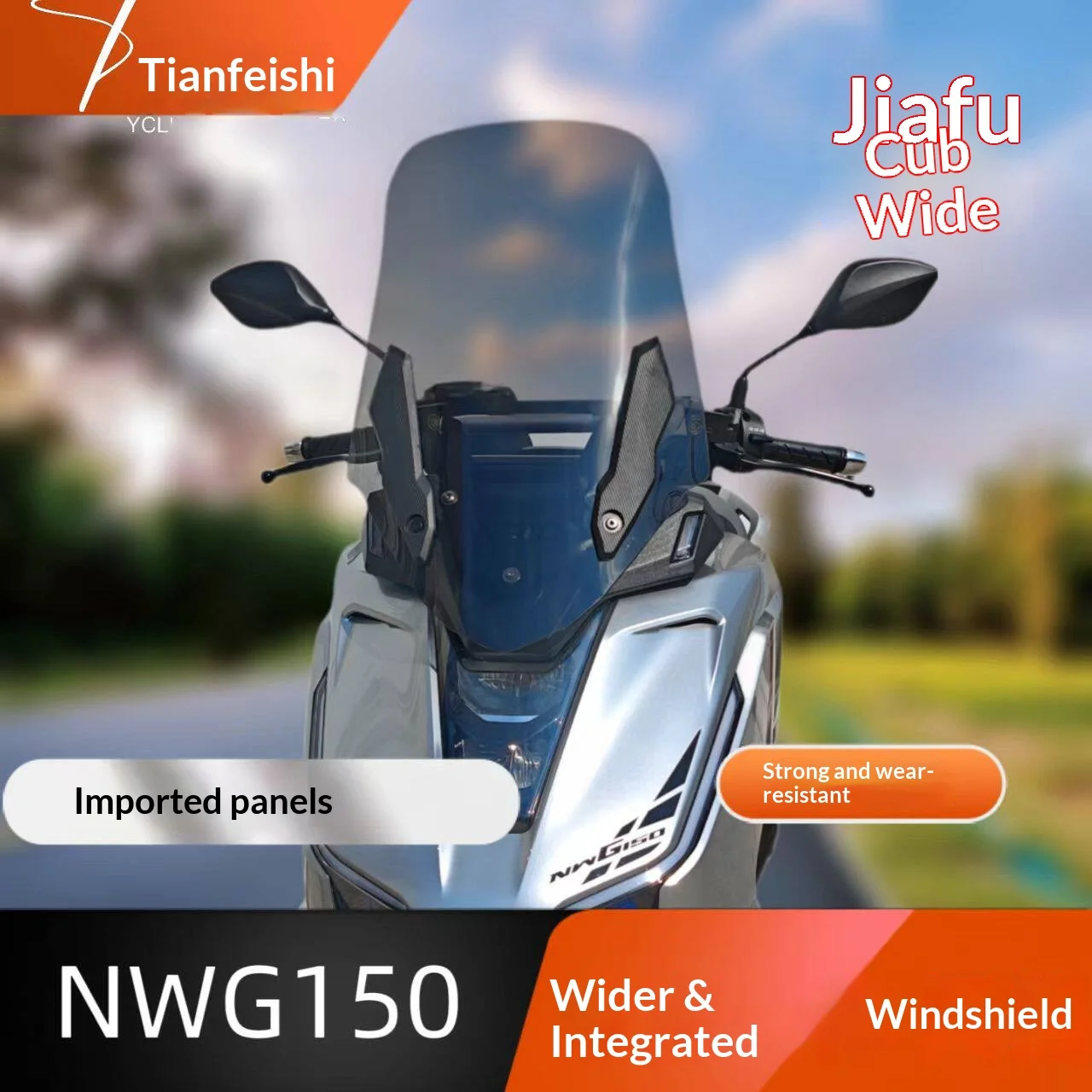 【Premium】 For Honda NWG150 Integrated Heightened Front Windshield, Widened Windshield With Multi‑Function Bracket