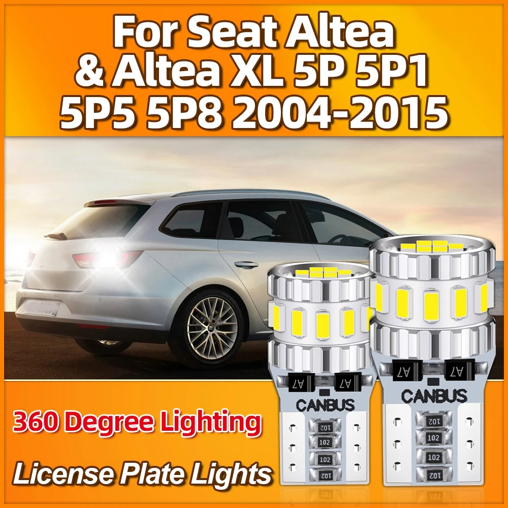 

2PCS W5W T10 Car Lights 3400LM Auto License Plate Lamps 12V 6000K For Seat Altea & Altea XL 5P 5P1 5P5 5P8 2004-2013 2014 2015