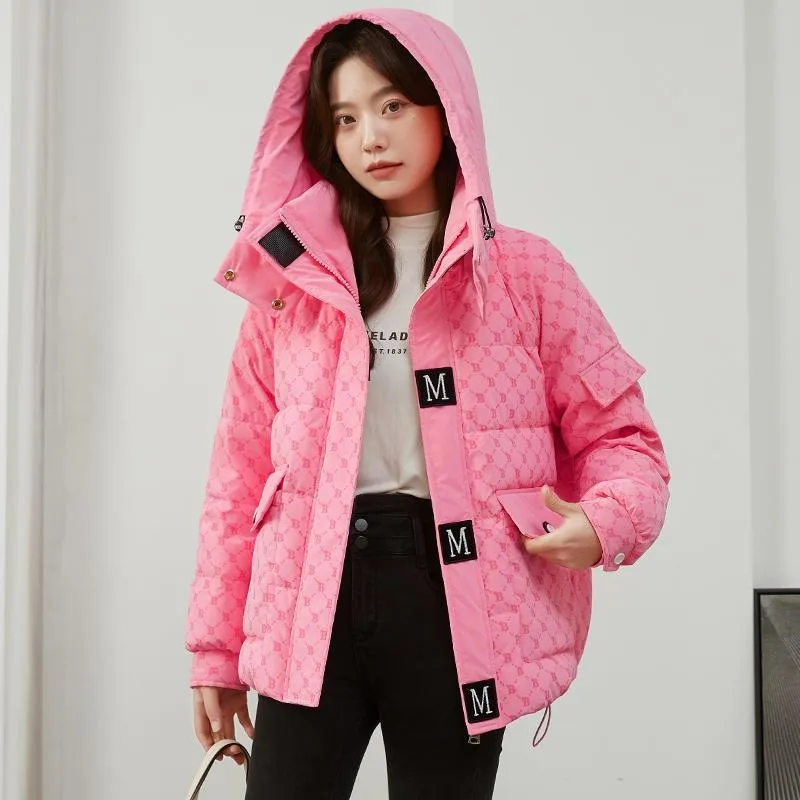 2023 New Women Down Jacket Winter Coat Female Short Trend Fashion Parkas Loose Thick Warm Outwear Versatile Hooded Overcoat