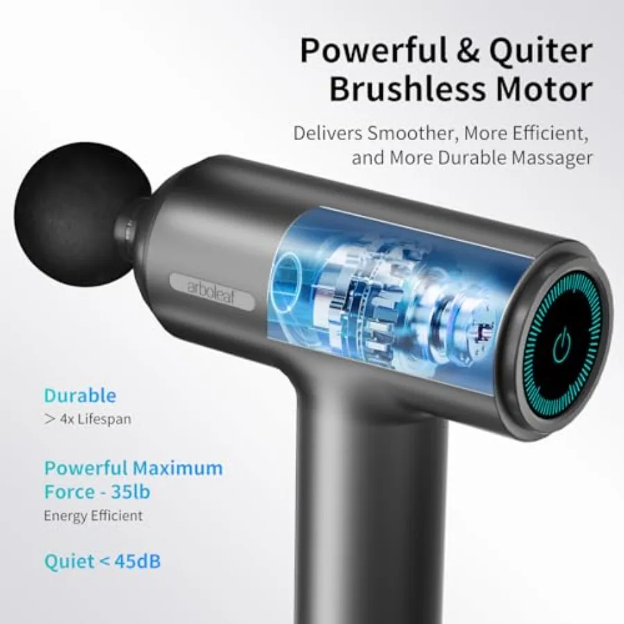 Massage Gun deep Tissue 6 Speeds Powerful Handheld Percussion Muscle Massager Gun with Portable Travel Case for Back Shoulder S - View 4