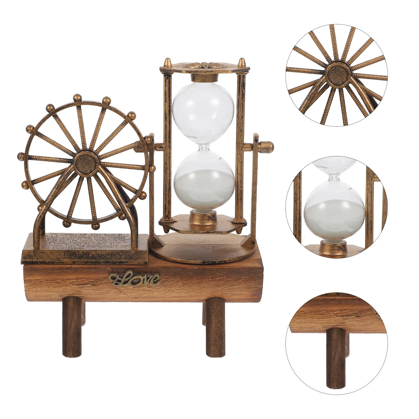 

Exquisite Retro Sand Clock Desktop Ornament Creative Ferris Wheel Craft Vintage Hourglass Home Decoration Indoor Desktop Decor