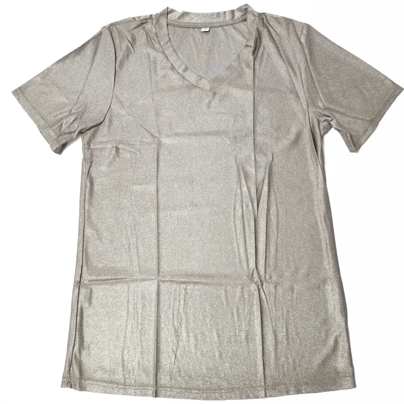 Conductive Silver Fiber Stretchy T-Shirt Antibacterial EMF/EMI/RF Blocking Anti-radiation Faraday Fabric Undershirt Soft