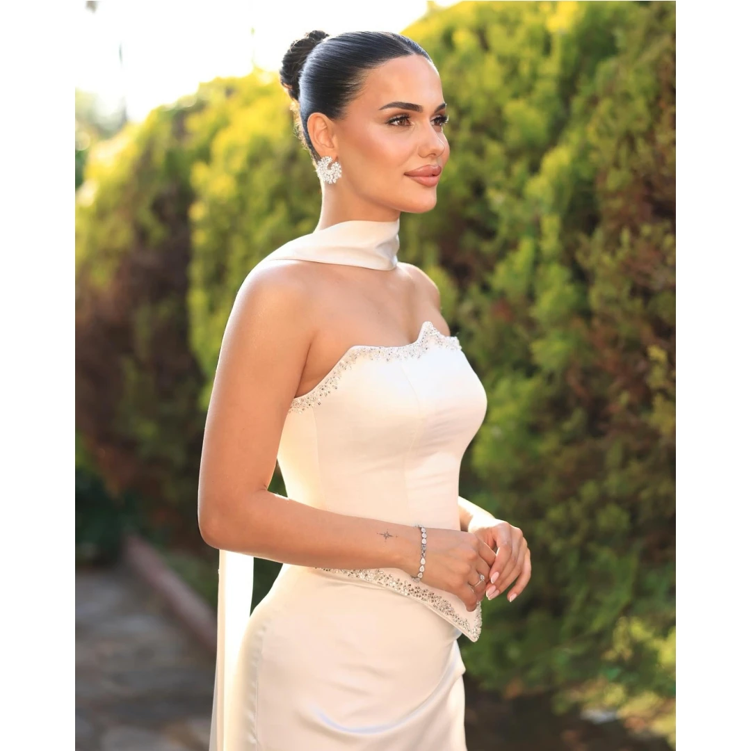 Vows Robes De cóctel vestido De noche mujer vestidos De tela satinada vestidos De fiesta elegantes hechos a medida 2025 línea A vestidos De baile con cinta