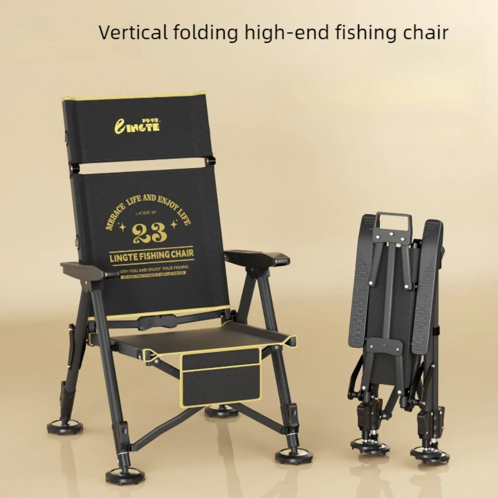 

Anti-Wobble Reclining Fishing Chair, Stable Locking , All-Terrain Foldable Seat, Multi-Functional Outdoor Stool for River Bank 0