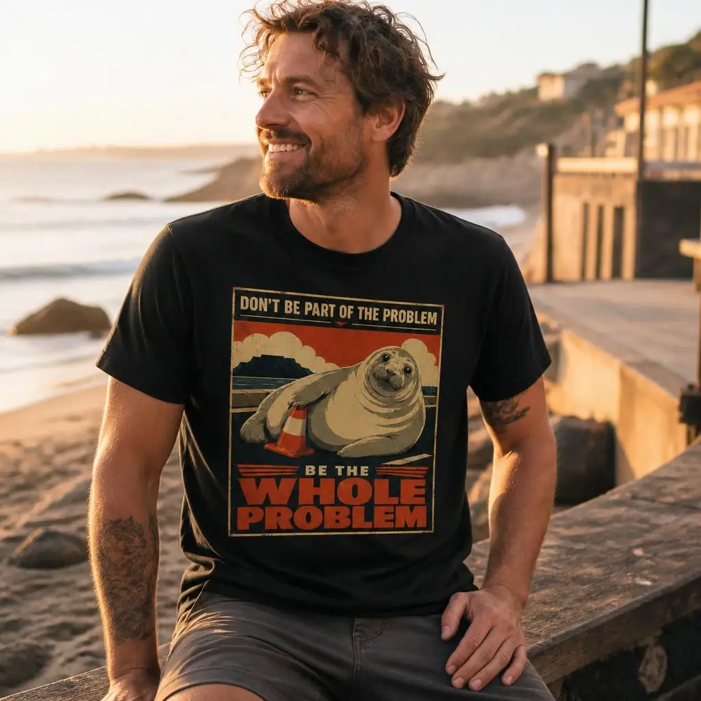 Neil the Seals Become Ungovernable Funny Internet Meme T Shirts Casual Tees Short Sleeve Round Collar T-Shirt Pure Cotton Tops