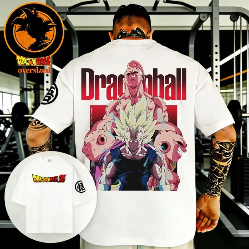 

Летняя футболка унисекс 2026 года с принтом Драконьего шара и Дьявольского Буу, высококачественная хлопковая мужская футболка оверсайз, повседневная детская рубашка