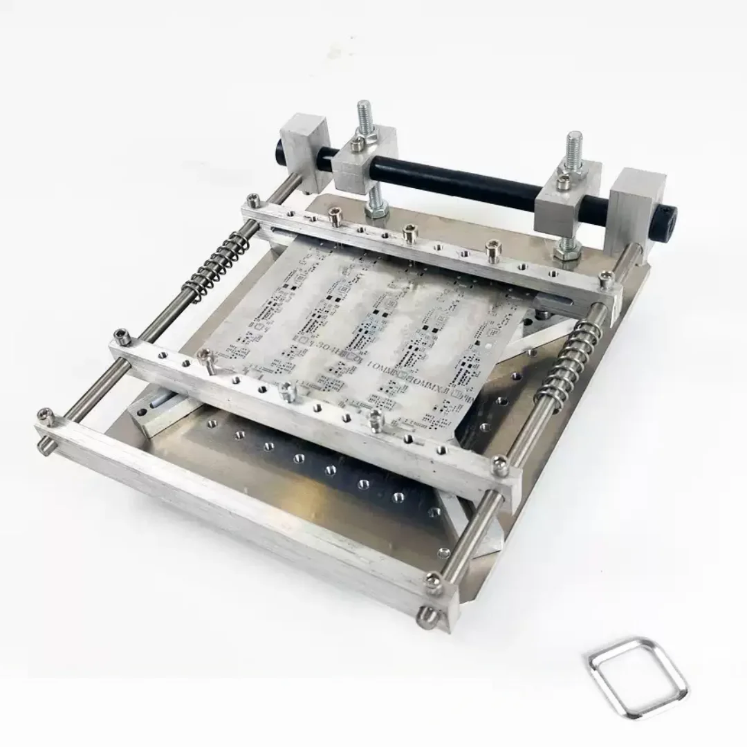 Custom Manual SMT Solder Paste Printing Machine, PCB Steel Stencil Printing Platform, Hand Screen Printing Fixture for PCB Assem