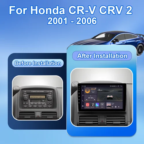 Imagen 2 del producto Para Honda CR-V CRV 2001 2002 2003 2004 2005 2006 Android 15 DSP 4G + navegación GPS Radio de coche reproductor Multimedia Autoradio WiFi
