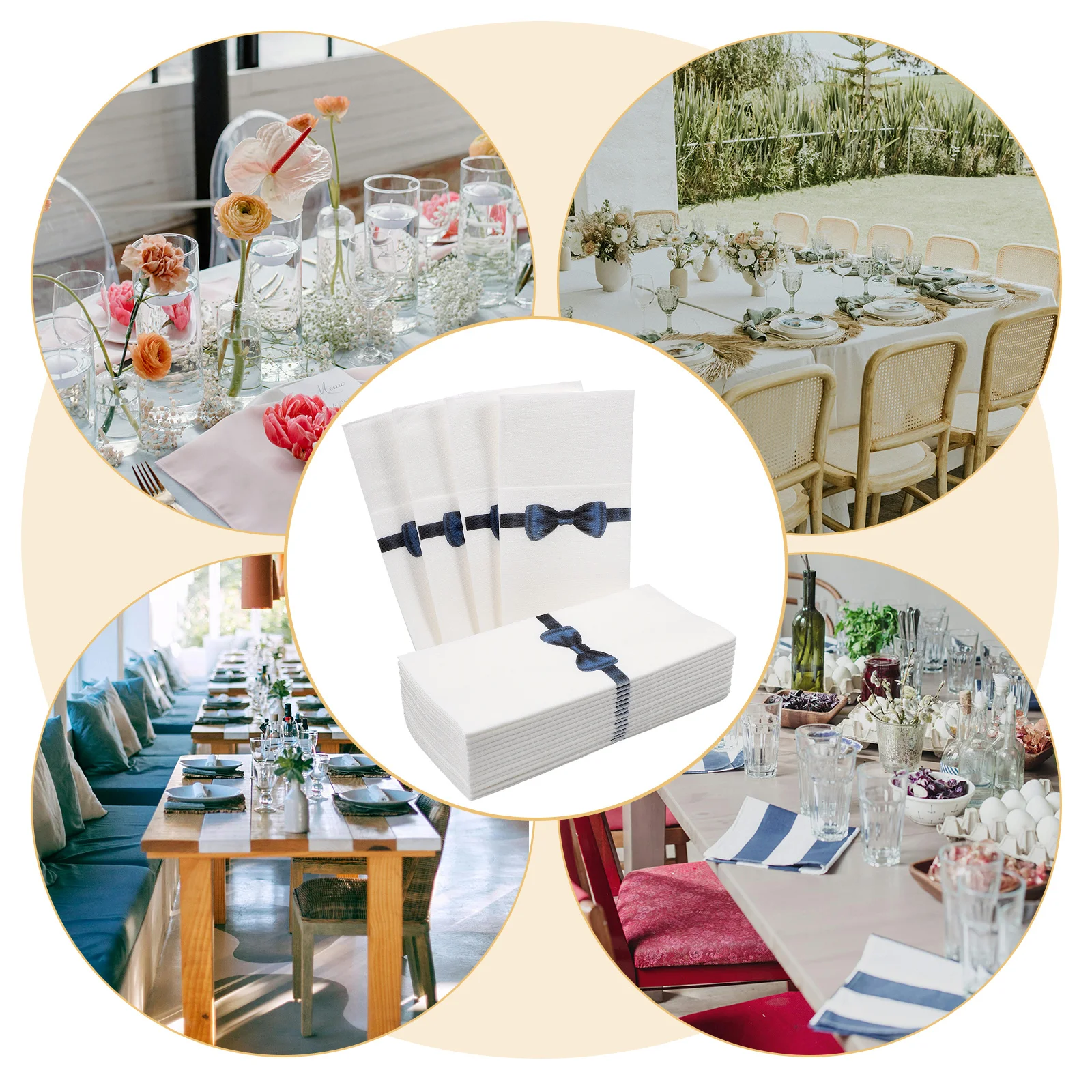 50 قطعة سكين شوكة منديل الوسادة الأبيض التعبئة والتغليف المناديل لتخزين أدوات المائدة المدمجة طوي جيب المناديل مطعم فندق الاستخدام #4