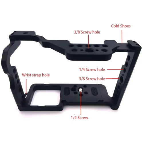 Imagen 2 del producto Jaula de cámara Topcine para Panasonic GH5 GH5S GH5II, jaula de cámara con soporte de zapata fría Arri, riel de liberación rápida Arca de 3/8 orificios