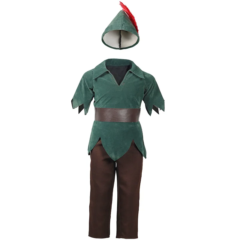 Disfraz de Robin Hood para niño, disfraz de cazador de Halloween, arquero, Carnaval, desfile Purim, escenario, juego de rol, vestido de fiesta