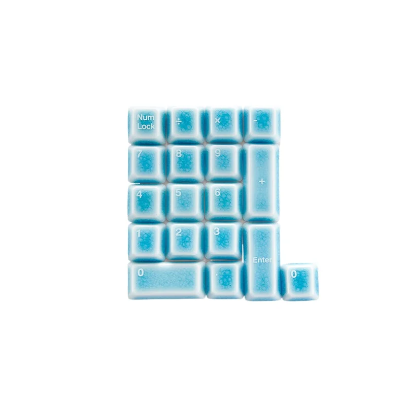 Ice Crack Ceramic Keycap Set C Numeric Keypad Area Key Caps Custom Keycaps for Mechanical Keyboard Magnetic Axis PC Collect Gift