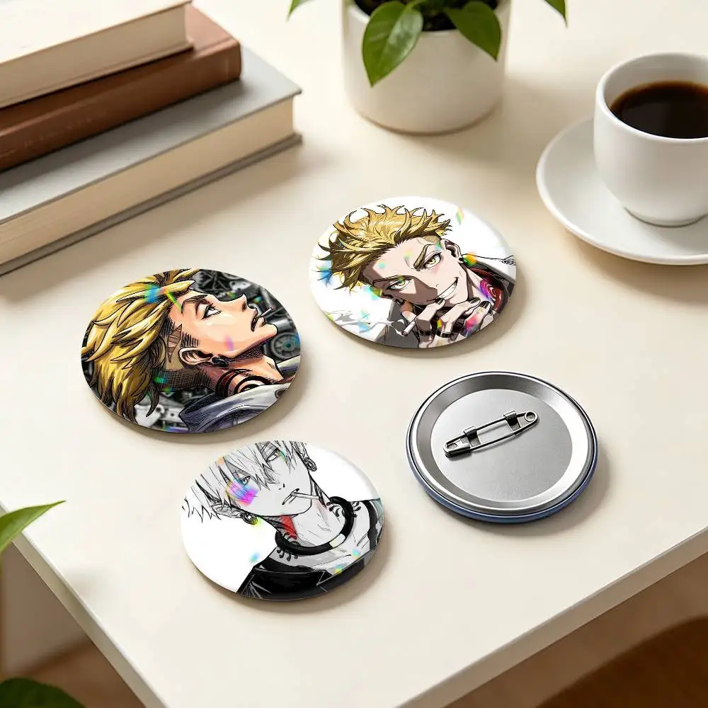 Anime G-Gachiakuta Blonde E-Enjin  25mm 32mm 44mm 58mm 75mm Brooches Badges Pins for Accessories Gift