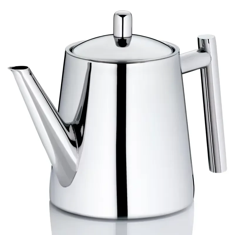 304 Stainless Steel Long Spout Flower Teapot with Filter Modern Design for Home and Restaurant Induction Cooker Compatible
