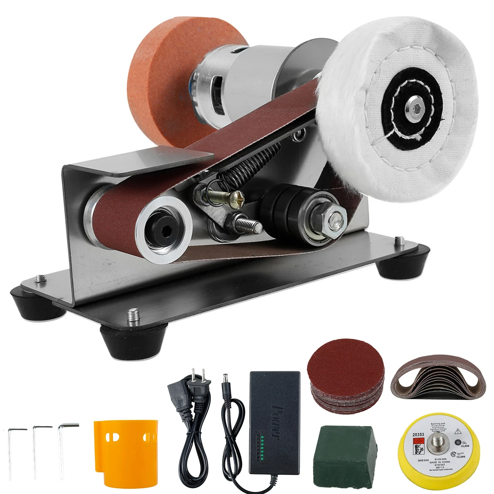 Mini Belt Grinding Machine Tool Sharpening Machine Sanding Grinding Electric Multifunctional Sander Polisher Machine Adjustable