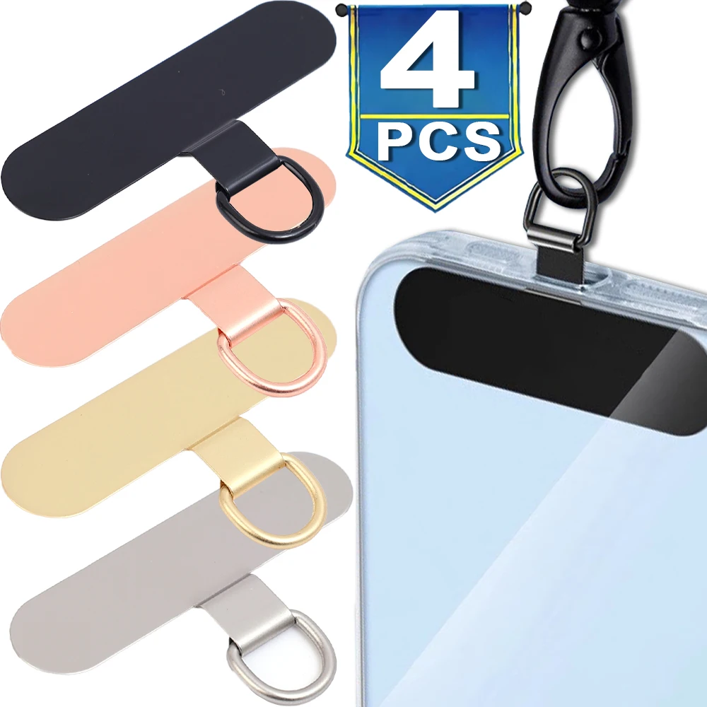 4-1PCS Ultra-thin Stainless Steel Phone Tether Patch Replacement Phone Straps Gasket Sturdy Cellphone Safety Metal Connect Piece