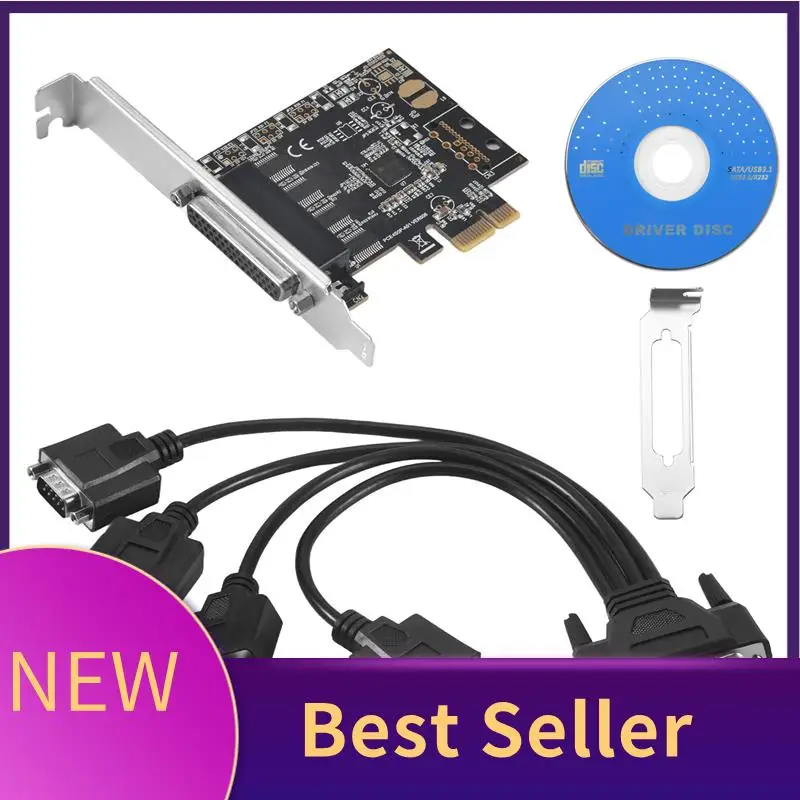 

HFES PCI-E Serial Port Card Pcie To 4 Serial Port RS232 9-Pin Industrial Control 4-Port Expansion Card AX99100 With Cable