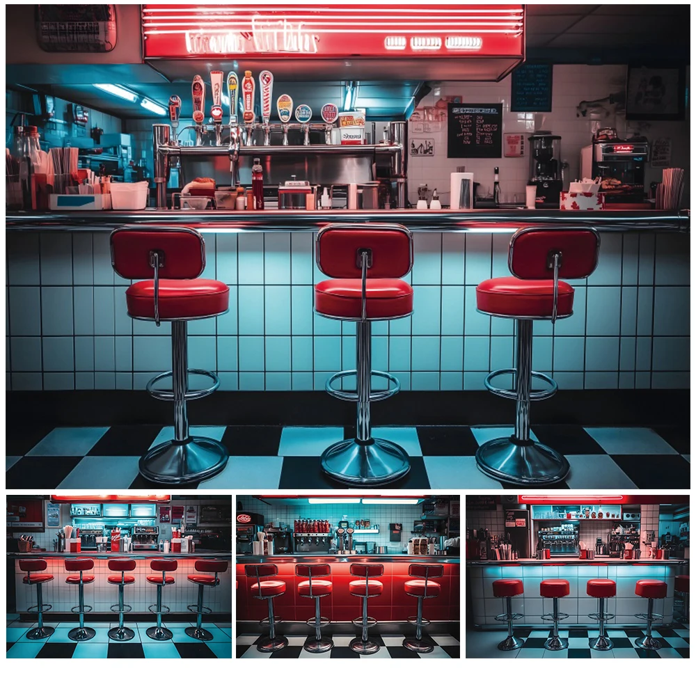 

Luxury Dining Bar Backdrop Tavern Counter Wine Bottle Red High Stool Interior Decor Party Photography Background Photo Studio