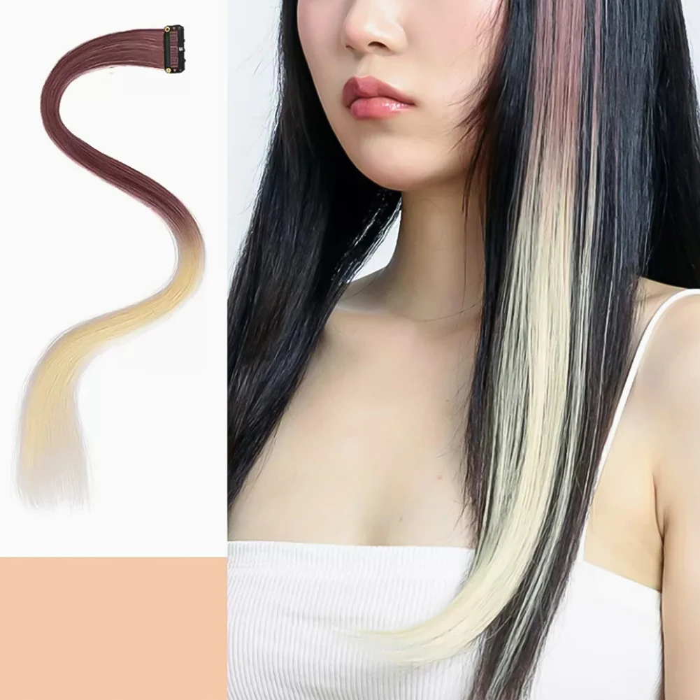 One-piece Color Highlights of Curly Hair Hanging Ear Hair Wig Piece Female Long Hair Simulation Invisible Hair Extension