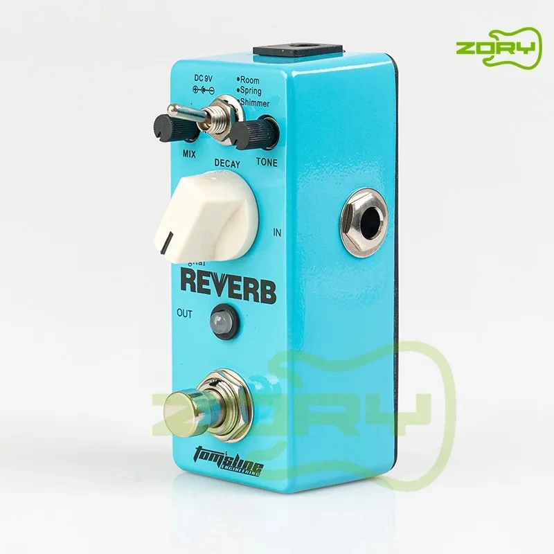 AROMA AOV-5D-guitarra eléctrica con reverberación Digital, Mini Pedal de efecto único con True Bypass, piezas de guitarra