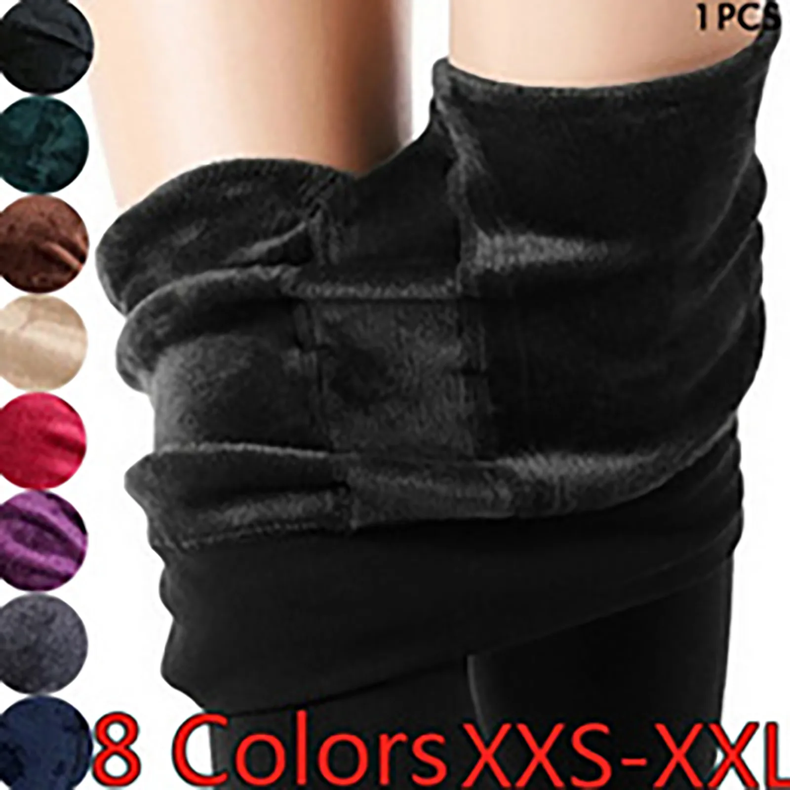 Women's Autumn And Winter Thick Cashmere Wool Leggings Windproof And Cold Lasting Warmth Pants Solid Color Basic Under Trousers