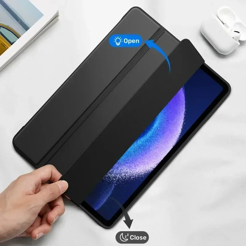 Smart Case per Lenovo tab P12 12.7 pollici 2023 Tablet Trifold Stand Cover morbida in TPU per Xiaoxin Pad Pro 12.7 TB371FC con attivazione automatica